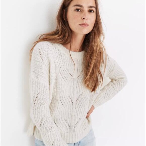 MADEWELL Charley Pullover Sweater Ivory Cream Alpaca {X13} - Picture 1 of 8